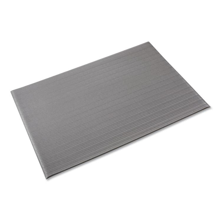 CROWN MATS & MATTING Ribbed Vinyl Anti-Fatigue Mat, Rectangular, Gray Ribbed Surface, 36" x 10 ft (CWNFL3610GY)