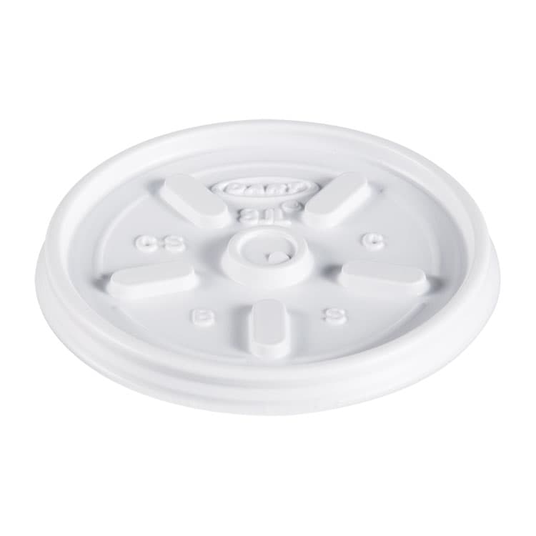 DART Plastic Lids, Vented, Fits 8 oz to 10 oz Hot/Cold Foam Cups, White, 100/Pack, 10 Packs/Carton (DCC8JL)