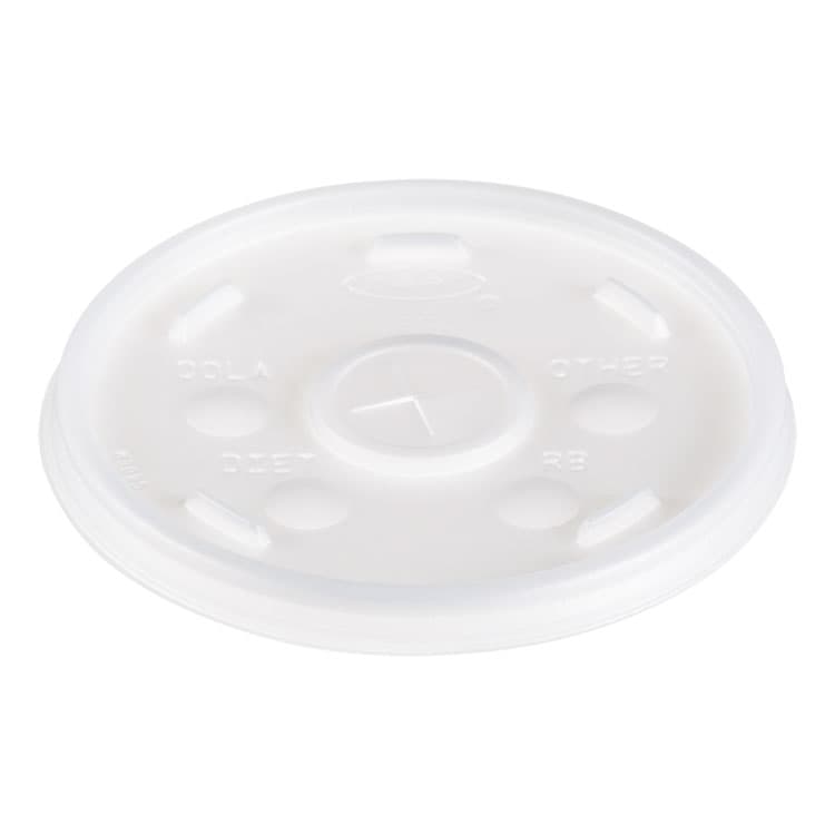 DART Plastic Lids, Straw-Slot Lid, Fits 12 oz to 24 oz Hot/Cold Foam Cups, Translucent, 100/Pack, 10 Packs/Carton (DCC16SL)