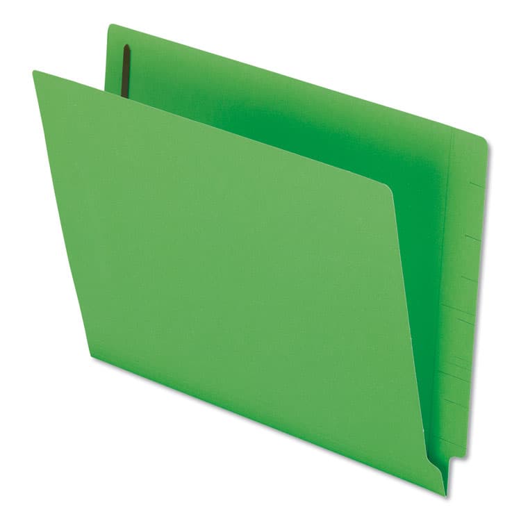 TOPS BUSINESS FORMS Colored Reinforced End Tab Fastener Folders, Straight Tab, Expands 0.75", 2 Fasteners, Letter Size, Green, 50/Box (PFXH10U13GR)
