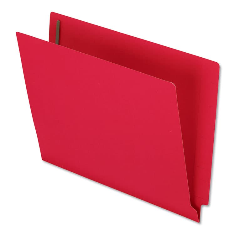 TOPS BUSINESS FORMS Colored Reinforced End Tab Fastener Folders, Straight Tab, Expands 0.75", 2 Fasteners, Letter Size, Red, 50/Box (PFXH10U13R)