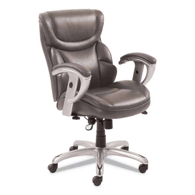 LF PRODUCTS PTE LTD Emerson Task Chair, Supports Up to 300 lb, 18.75" to 21.75" Seat Height, Gray Seat/Back, Silver Base (SRJ49711GRY)