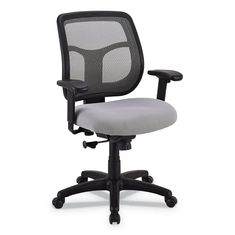 THE RAYNOR GROUP, . Apollo Mid-Back Mesh Chair, 18.1" to 21.7" Seat Height, Silver Seat, Silver Back, Black Base (EUTMT9400SR)