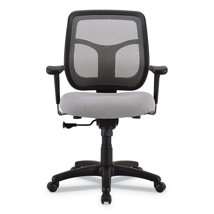 THE RAYNOR GROUP, . Apollo Mid-Back Mesh Chair, 18.1" to 21.7" Seat Height, Silver Seat, Silver Back, Black Base (EUTMT9400SR) thumbnail 3