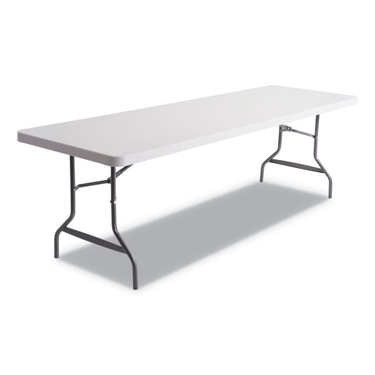 ALERA Resin Rectangular Folding Table, Square Edge, 96w x 30d x 29h, Platinum (ALE65601)