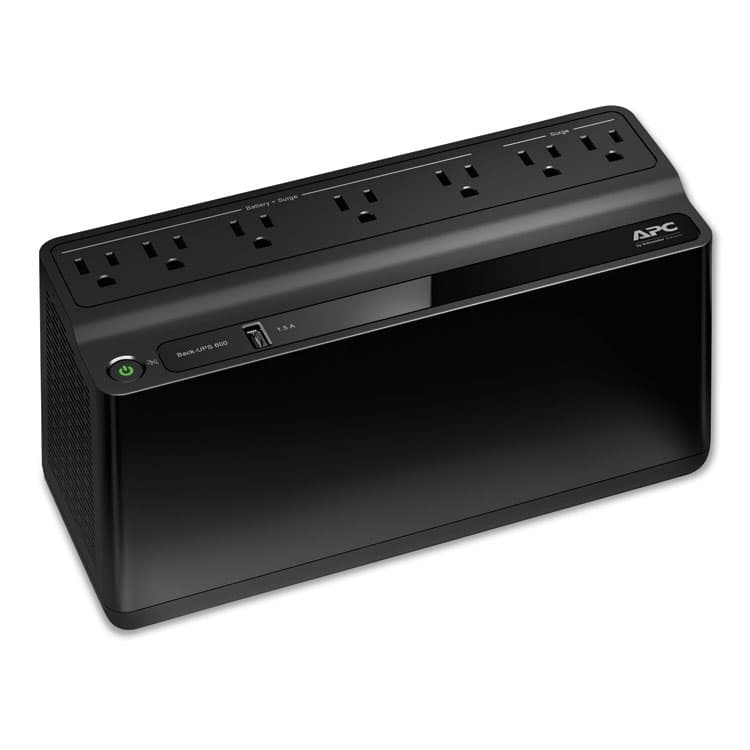 AMERICAN POWER CONVERSION Back-UPS 600 VA Battery Backup System, 7 Outlets, 120 VA, 490 J (APWBE600M1) thumbnail 2