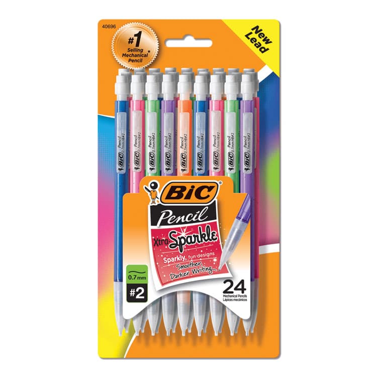 BIC CORP. Xtra-Sparkle Mechanical Pencil Value Pack, 0.7 mm, HB (#2), Black Lead, Assorted Barrel Colors, 24/Pack (BICMPLP241)