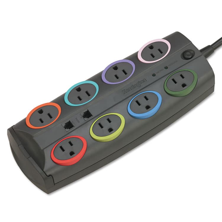 ACCO BRANDS, . SmartSockets Premium Adapter Model Surge Protector, 8 AC Outlets, 8 ft Cord, 3,090 J, Dark Gray (KMW62691)