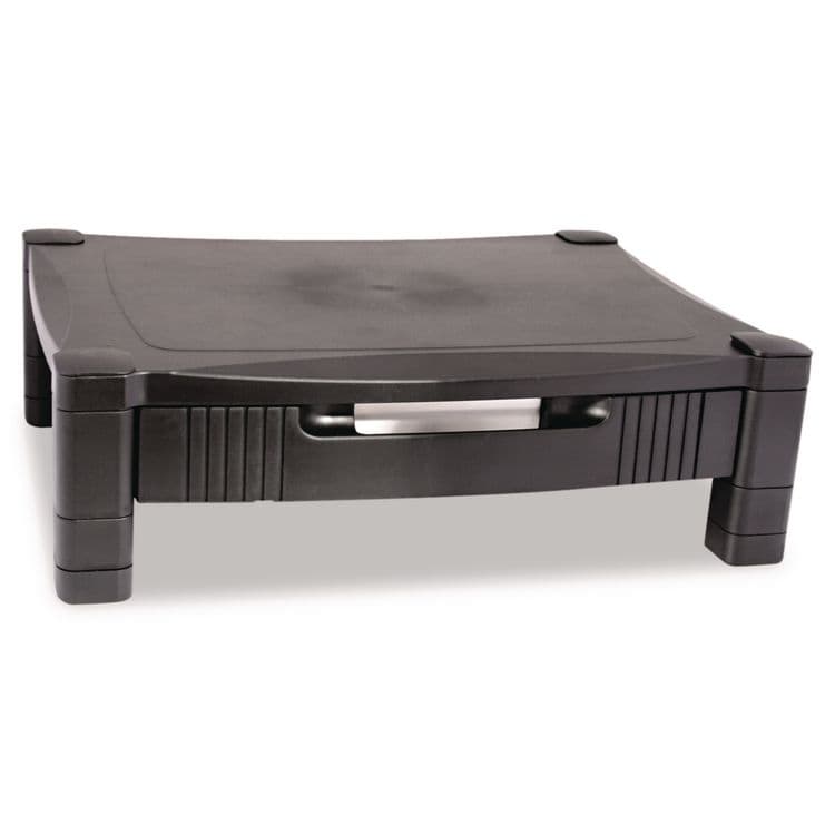 KANTEK . Monitor Stand with Drawer, 17" x 13.25" x 3" to 6.5", Black, Supports 50 lbs (KTKMS420)