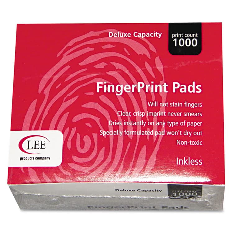 LEE PRODUCTS COMPANY Inkless Fingerprint Pad, 2.25" x 175", Black, 12/Pack (LEE03127)