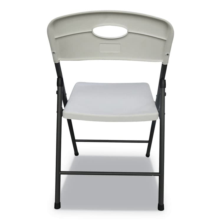 ALERA Molded Resin Folding Chair, Supports Up to 225 lb, 18.19" Seat Height, White Seat, White Back, Dark Gray Base, 4/Carton (ALEFR9402) thumbnail 4