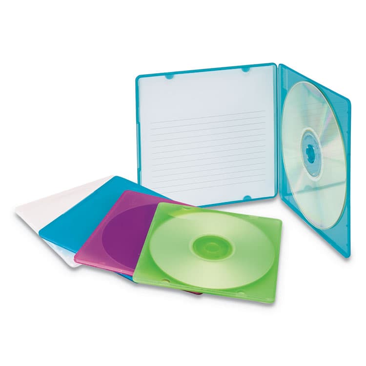 INNOVERA Slim CD Case, Assorted Colors, 10/Pack (IVR81910)