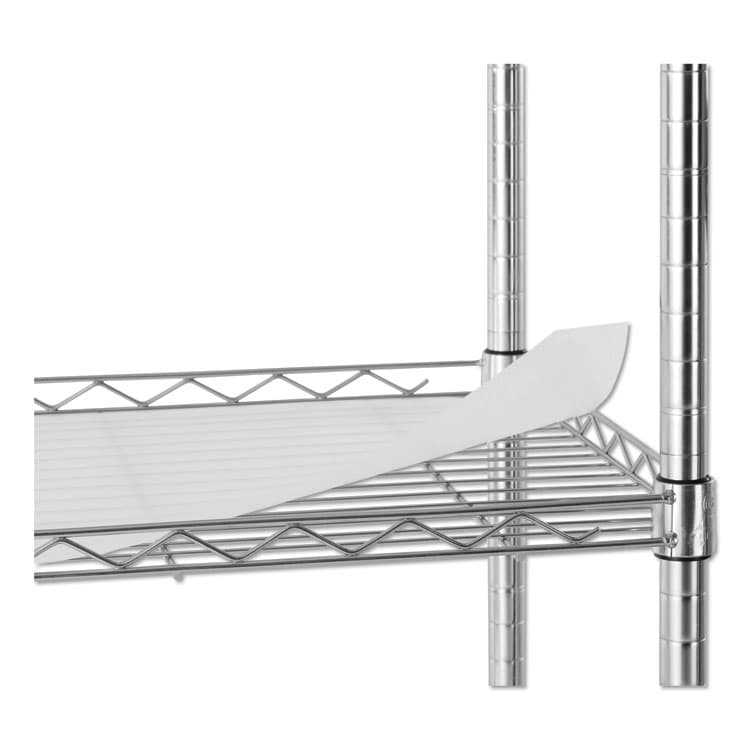 ALERA Three-Shelf Wire Cart with Liners, Metal, 3 Shelves, 450 lb Capacity, 24" x 16" x 39", Silver (ALESW322416SR) thumbnail 4