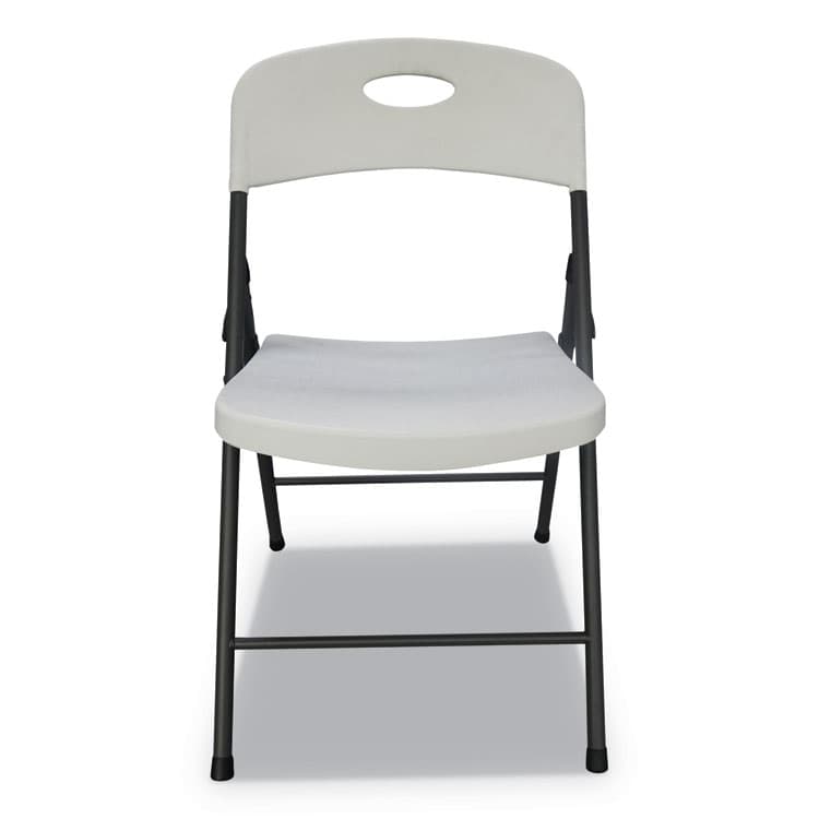 ALERA Molded Resin Folding Chair, Supports Up to 225 lb, 18.19" Seat Height, White Seat, White Back, Dark Gray Base, 4/Carton (ALEFR9402) thumbnail 2