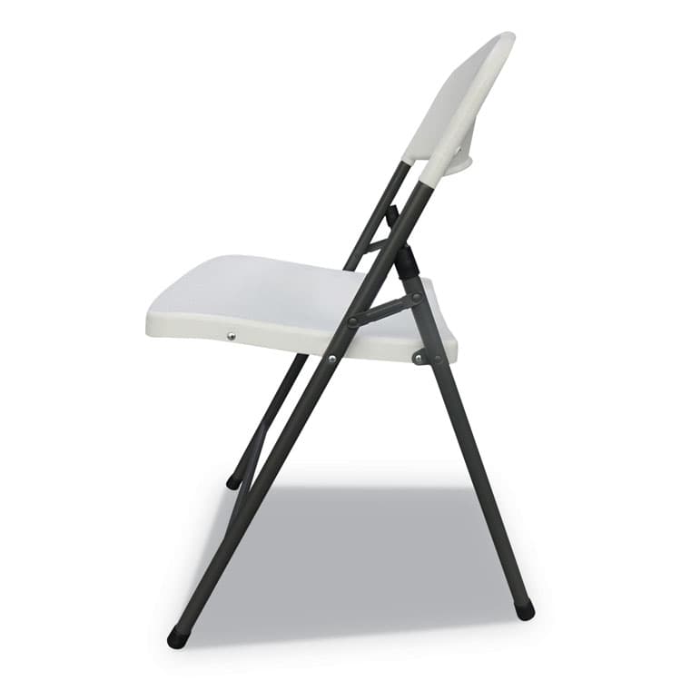 ALERA Molded Resin Folding Chair, Supports Up to 225 lb, 18.19" Seat Height, White Seat, White Back, Dark Gray Base, 4/Carton (ALEFR9402) thumbnail 3
