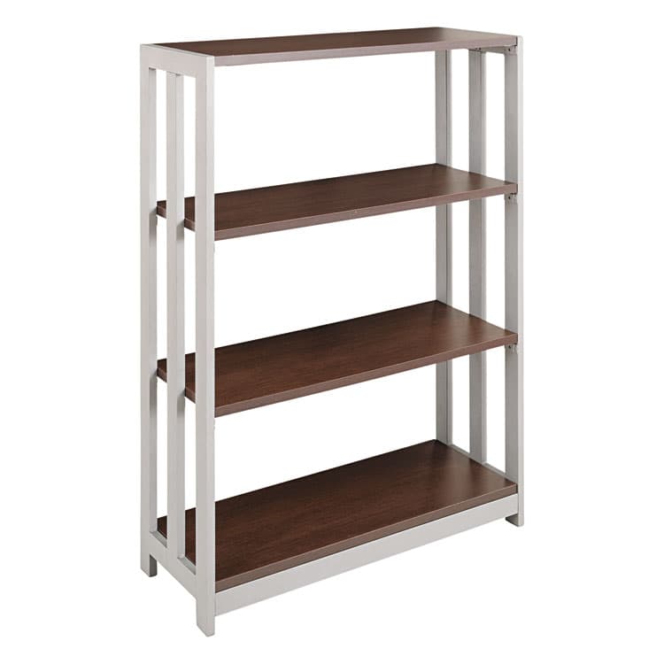 LINEA ITALIA Trento Line Bookcase, Three-Shelf, 31.5w x 11.63d x 43.25h, Mocha (LITTR735MOC)
