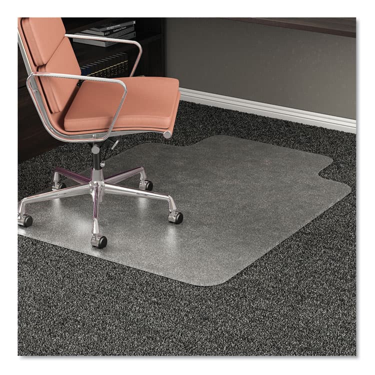 DEFLECTO CORPORATION RollaMat Frequent Use Chair Mat for Medium Pile Carpet, Rectangular with Lip, Beveled Edges, 36" x 48", Clear, Ships Flat (DEFCM15113)