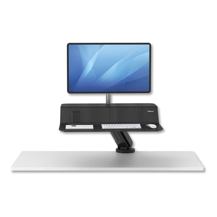FELLOWES MFG. CO. Lotus RT Sit-Stand Workstation, 48" x 30" x 42.2" to 49.2", Black (FEL8081501) thumbnail 3
