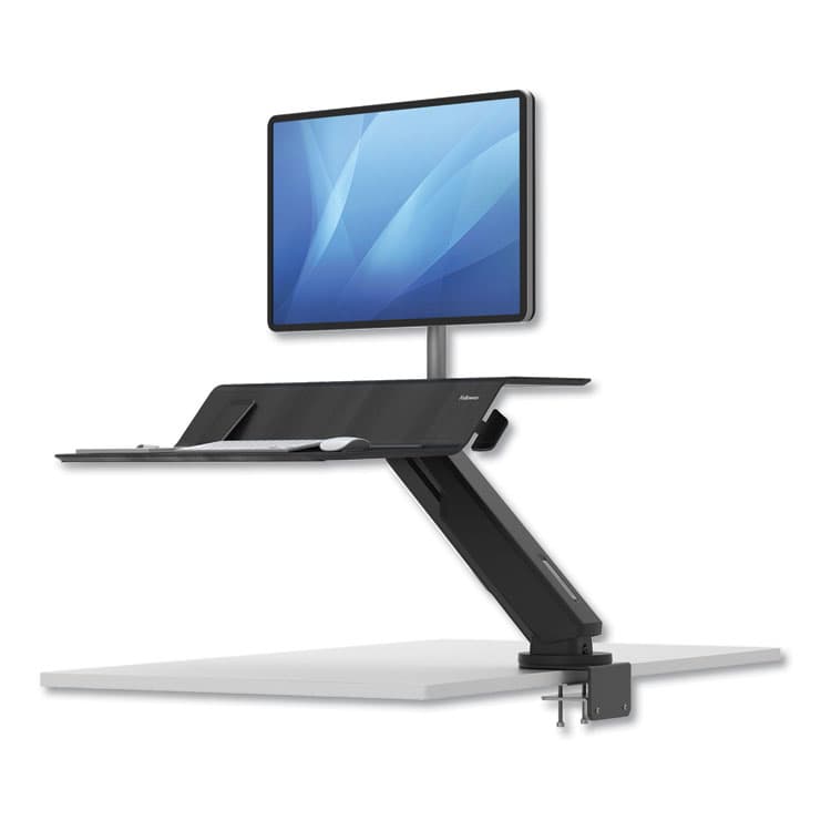 FELLOWES MFG. CO. Lotus RT Sit-Stand Workstation, 48" x 30" x 42.2" to 49.2", Black (FEL8081501) thumbnail 4