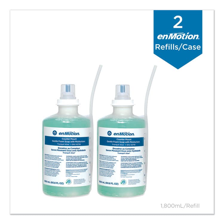 GEORGIA PACIFIC GP enMotion Counter Mount Foam Soap Refill, Tranquil Aloe Scent, 1,800 mL, 2/Carton (GPC42718) thumbnail 4