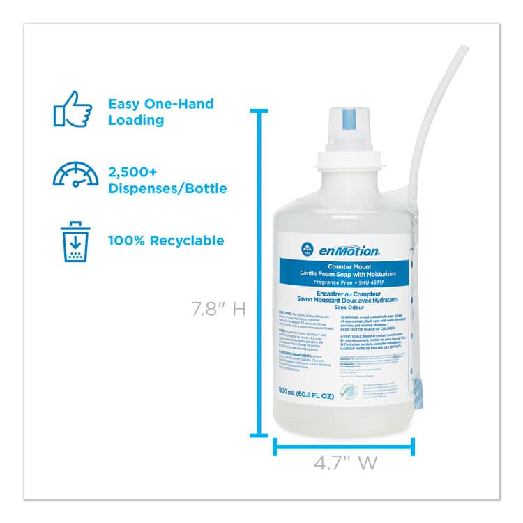 GEORGIA PACIFIC GP enMotion Counter Mount Foam Soap Refill, Fragrance-Free, 1,800 mL, 2/Carton (GPC42717) thumbnail 2