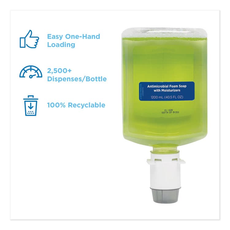 GEORGIA PACIFIC GP enMotion Automated Touchless Antimicrobial Foam Soap Refill, Tranquil Aloe Scent, 1,200 mL Bottle, 2/Carton (GPC42819) thumbnail 2