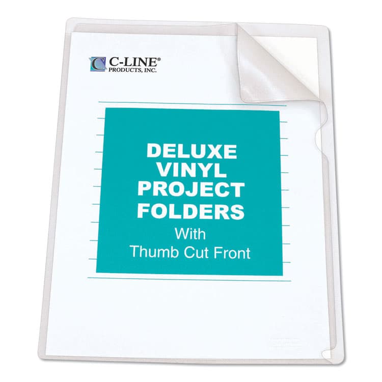 C-LINE PRODUCTS, Deluxe Vinyl Project Folders, Letter Size, Clear, 50/Box (CLI62138) thumbnail 2