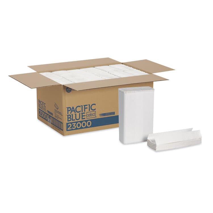 GEORGIA PACIFIC Pacific Blue Select C-Fold Paper Towels, 2-Ply, 10.1 x 12.7, White, 120/Pack, 12 Packs/Carton (GPC23000)