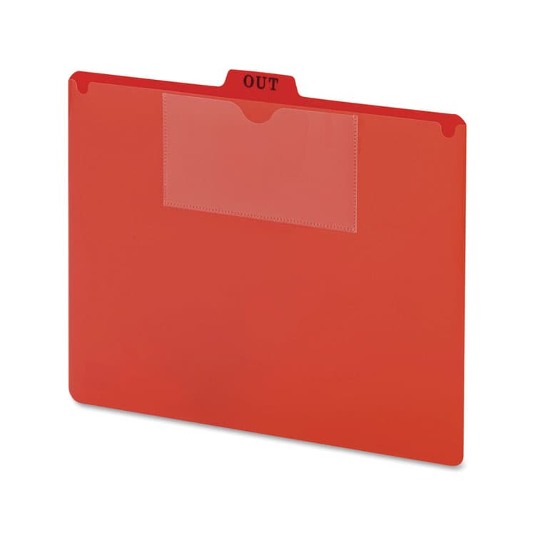 SMEAD MANUFACTURING CO. Poly Out Guide, Two-Pocket Style, 1/5-Cut Top Tab, Out, 8.5 x 11, Red, 50/Box (SMD51920)