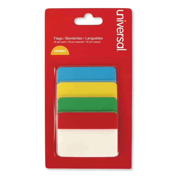 UNIVERSAL OFFICE PRODUCTS Self Stick Index Tab, 2", Assorted Colors, 40/Pack (UNV99021)