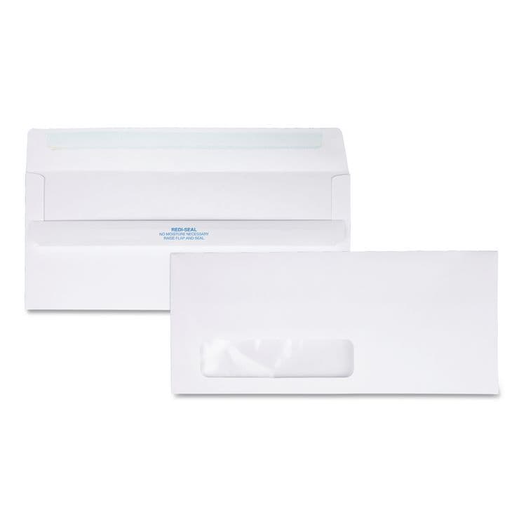 QUALITY PARK PRODUCTS Redi-Seal Envelope, Address Window, #10, Commercial Flap, Redi-Seal Adhesive Closure, 4.13 x 9.5, White, 500/Box (QUA21318)