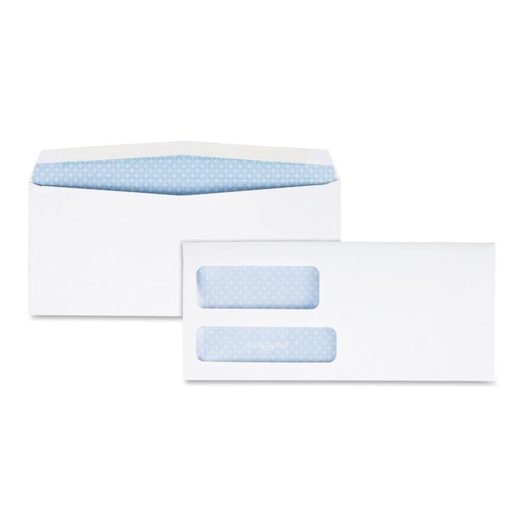 QUALITY PARK PRODUCTS Double Window Security-Tinted Check Envelope, #9, Commercial Flap, Gummed Closure, 3.88 x 8.88, White, 500/Box (QUA24524)