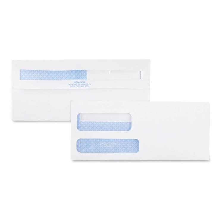 QUALITY PARK PRODUCTS Double Window Security-Tinted Envelopes, #9, Commercial Flap, Redi-Seal Adhesive Closure, 3.88 x 8.88, White, 500/BX (QUA24529)