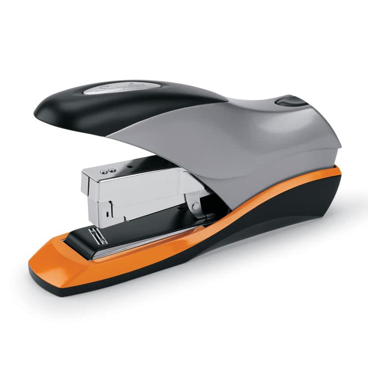 ACCO BRANDS, . Optima 70 Desktop Stapler, 70-Sheet Capacity, Silver/Black/Orange (SWI87875)