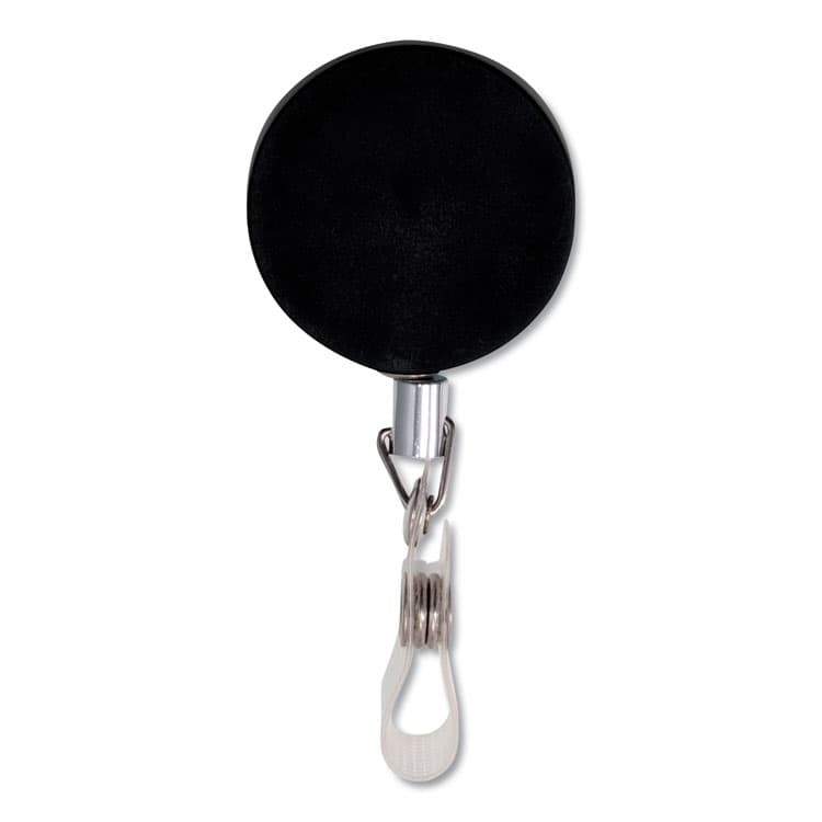 ADVANTUS CORPORATION Premier Heavy-Duty Retractable ID Card Reel, 24" Extension, Black/Silver, 12/Box (AVT75406) thumbnail 2