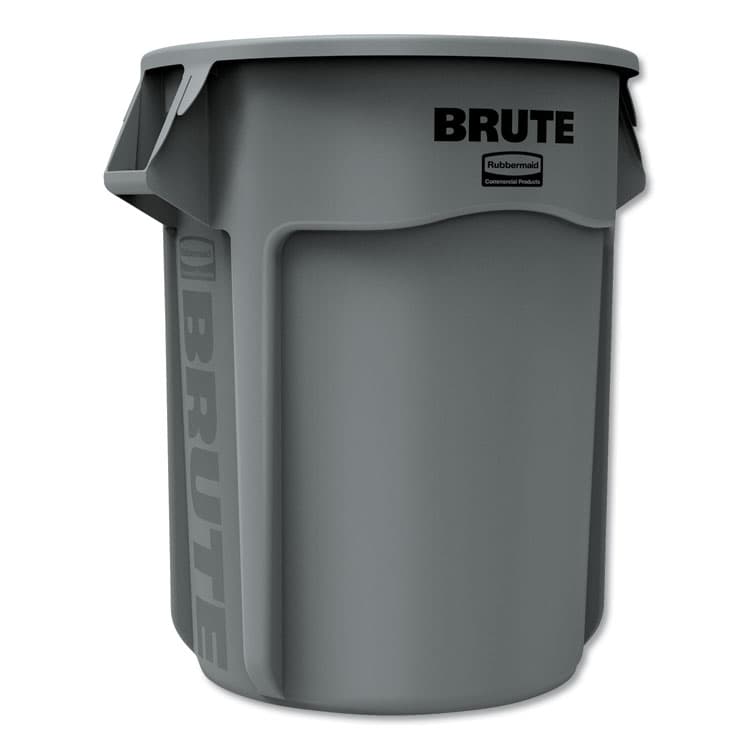 RUBBERMAID COMMERCIAL PROD. Vented Round Brute Container, 55 gal, Plastic, Gray (RCP265500GY)