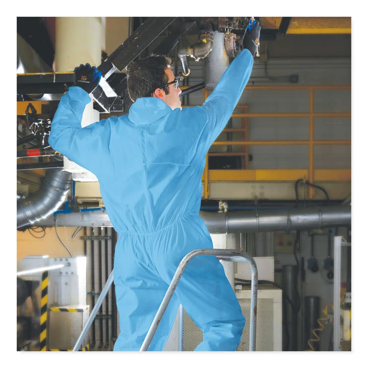 KIMBERLY-CLARK PROFESSIONAL A20 Elastic Back Wrist/Ankle, Hood/Boots Coveralls, 4X-Large, Blue, 20/Carton (ANS58527) thumbnail 3