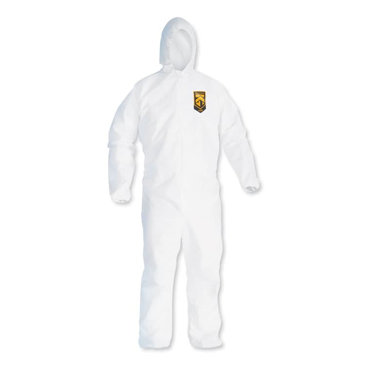 KIMBERLY-CLARK PROFESSIONAL A20 Breathable Particle Protection Coveralls, Zipper Front, Large, White (ANS49113)