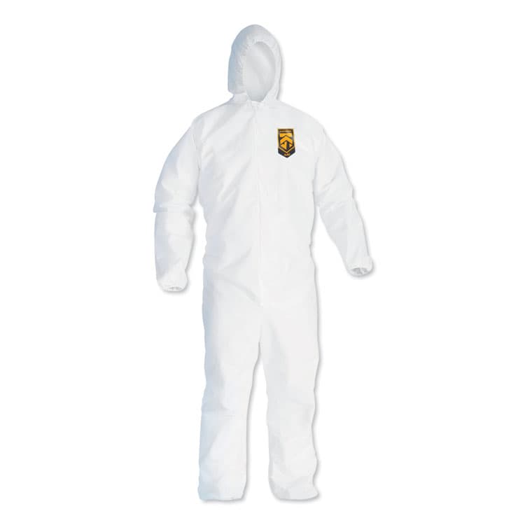 KIMBERLY-CLARK PROFESSIONAL A40 Elastic-Cuff and Ankles Hooded Coveralls, X-Large, White, 25/Carton (ANS44324)