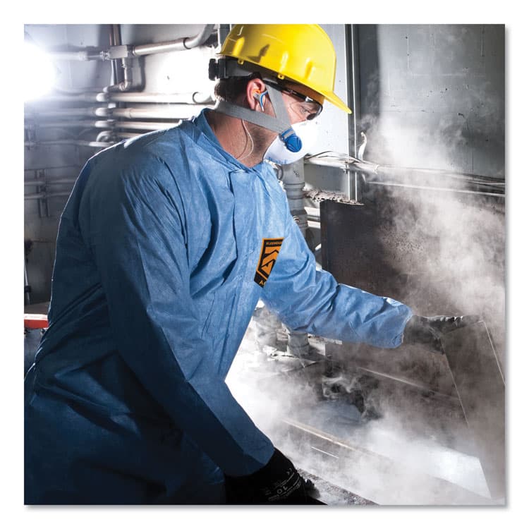 KIMBERLY-CLARK PROFESSIONAL A60 Elastic-Cuff, Ankle and Back Coveralls, Large, Blue, 24/Carton (KCC45003) thumbnail 4