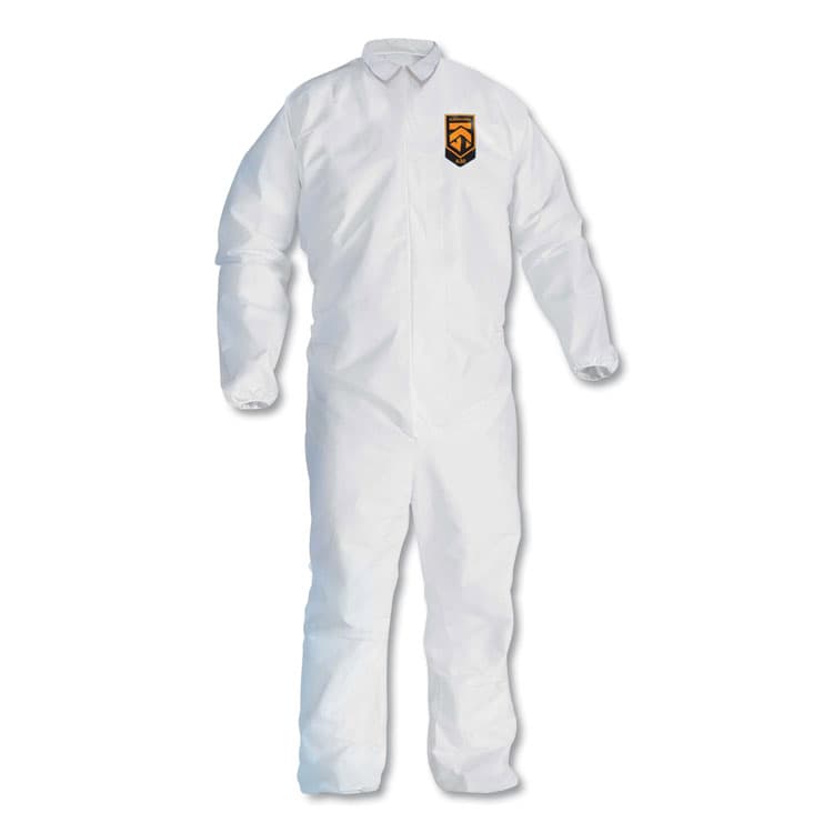 KIMBERLY-CLARK PROFESSIONAL A30 Elastic-Back and Cuff Coveralls, Large, White, 25/Carton (ANS46103)