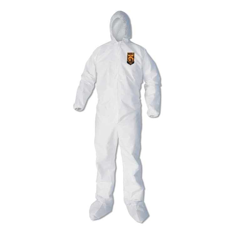 KIMBERLY-CLARK PROFESSIONAL A40 Elastic-Cuff, Ankle, Hood and Boot Coveralls, 4X-Large, White, 25/Carton (ANS44337)