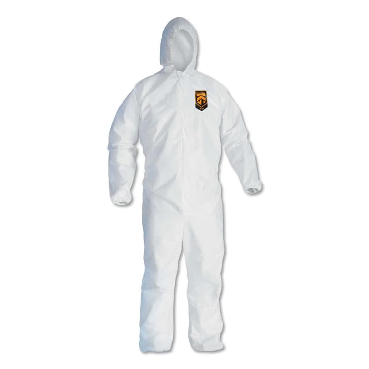 KIMBERLY-CLARK PROFESSIONAL A40 Elastic-Cuff, Ankle, Hooded Coveralls, Medium, White, 25/Carton (ANS44322)