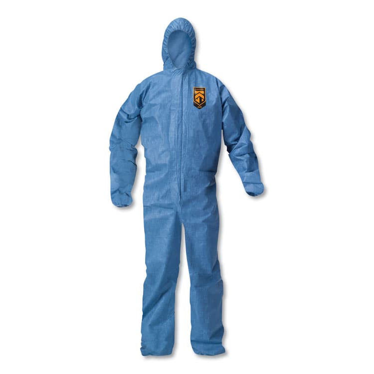 KIMBERLY-CLARK PROFESSIONAL A20 Elastic Back Wrist/Ankle Hooded Coveralls, Large, Blue, 24/Carton (ANS58513)