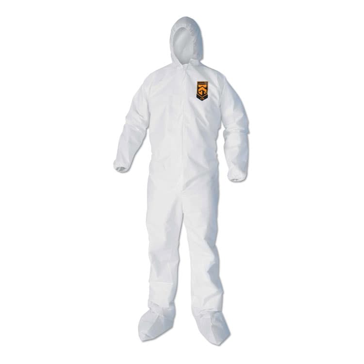 KIMBERLY-CLARK PROFESSIONAL A40 Elastic-Cuff, Ankle, Hood and Boot Coveralls, 3X-Large, White, 25/Carton (ANS44336)