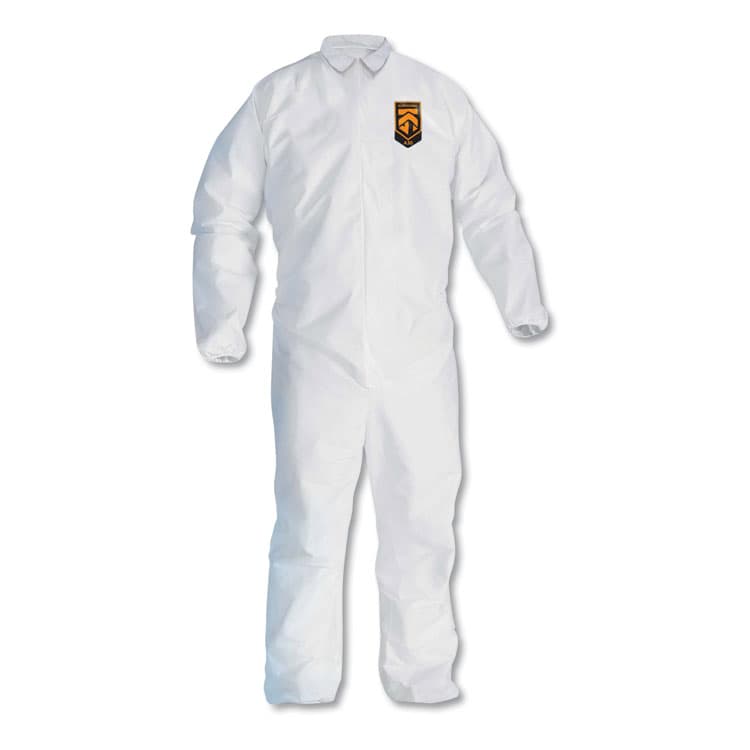 KIMBERLY-CLARK PROFESSIONAL A30 Elastic-Back and Cuff Coveralls, X-Large, White, 25/Carton (ANS46104)