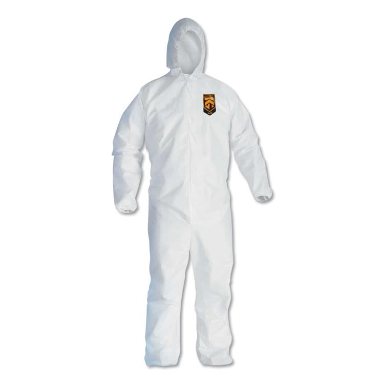 KIMBERLY-CLARK PROFESSIONAL A40 Elastic-Cuff and Ankles Hooded Coveralls, 5X-Large, White, 25/Carton (ANS27158)