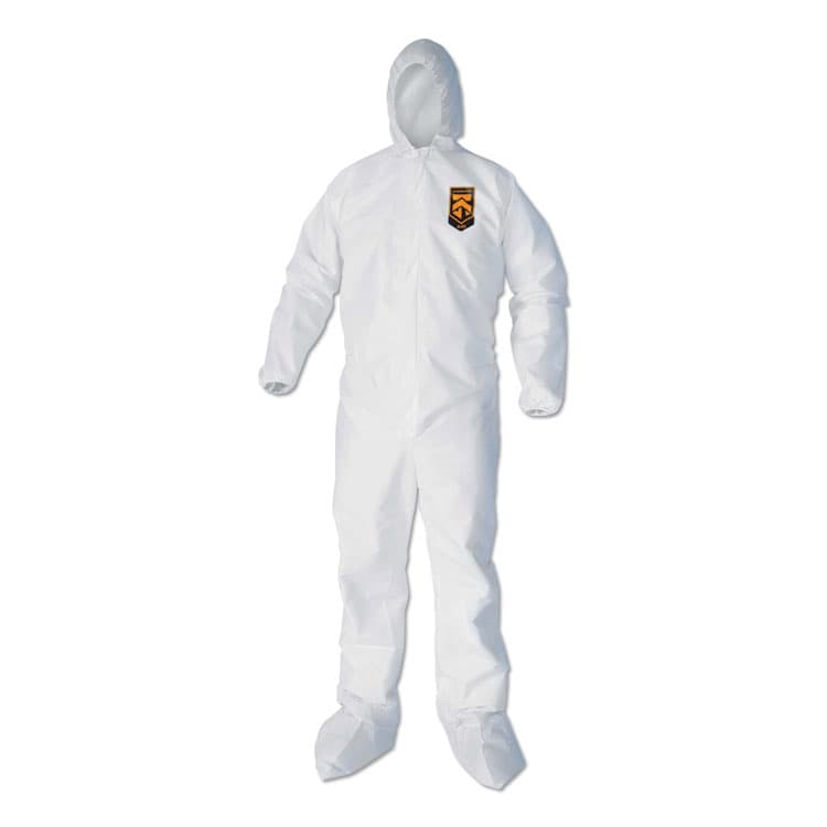 KIMBERLY-CLARK PROFESSIONAL A40 Elastic-Cuff, Ankle, Hood and Boot Coveralls, Large, White, 25/Carton (ANS44333)
