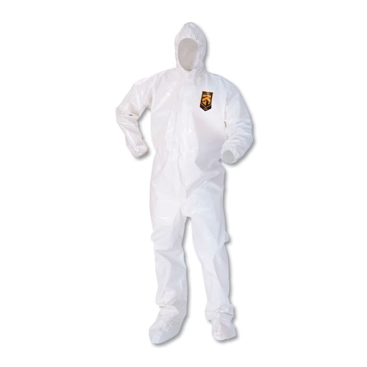 KIMBERLY-CLARK PROFESSIONAL A80 Elastic-Cuff Hood and Boot Coveralls, X-Large, White, 12/Carton (ANS45664)