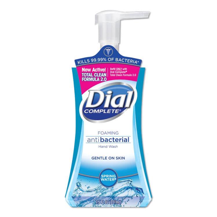 DIAL PROFESSIONAL Antibacterial Foaming Hand Wash, Spring Water Scent, 7.5 oz (DIA05401)